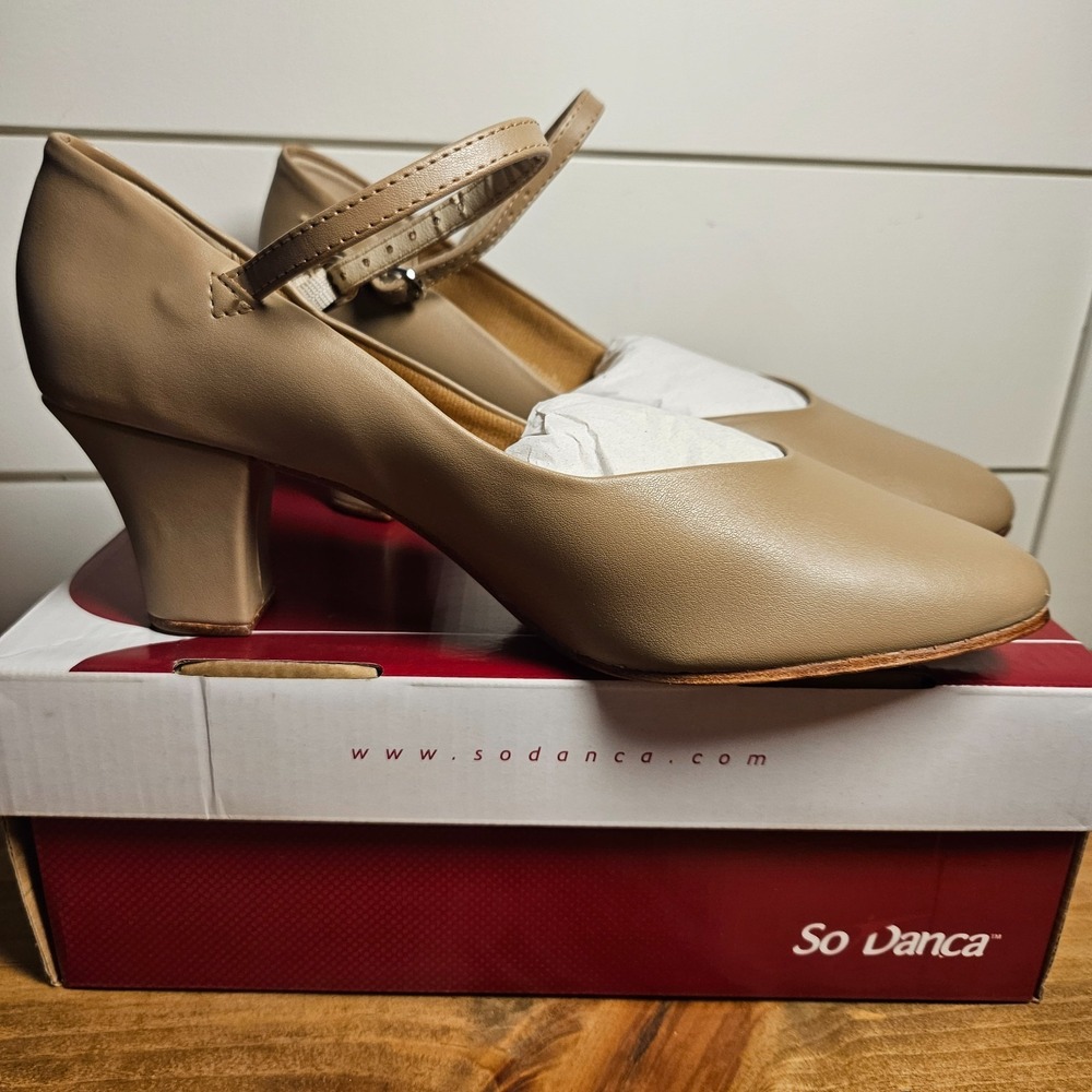 So Danca CH52 Character Dance‎ Shoes Tan Mary Jane Women's Size 9 L NIB